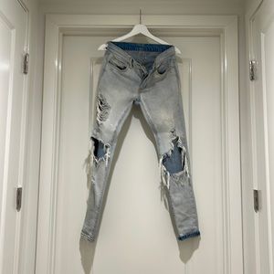 MNML ripped light blue jeans